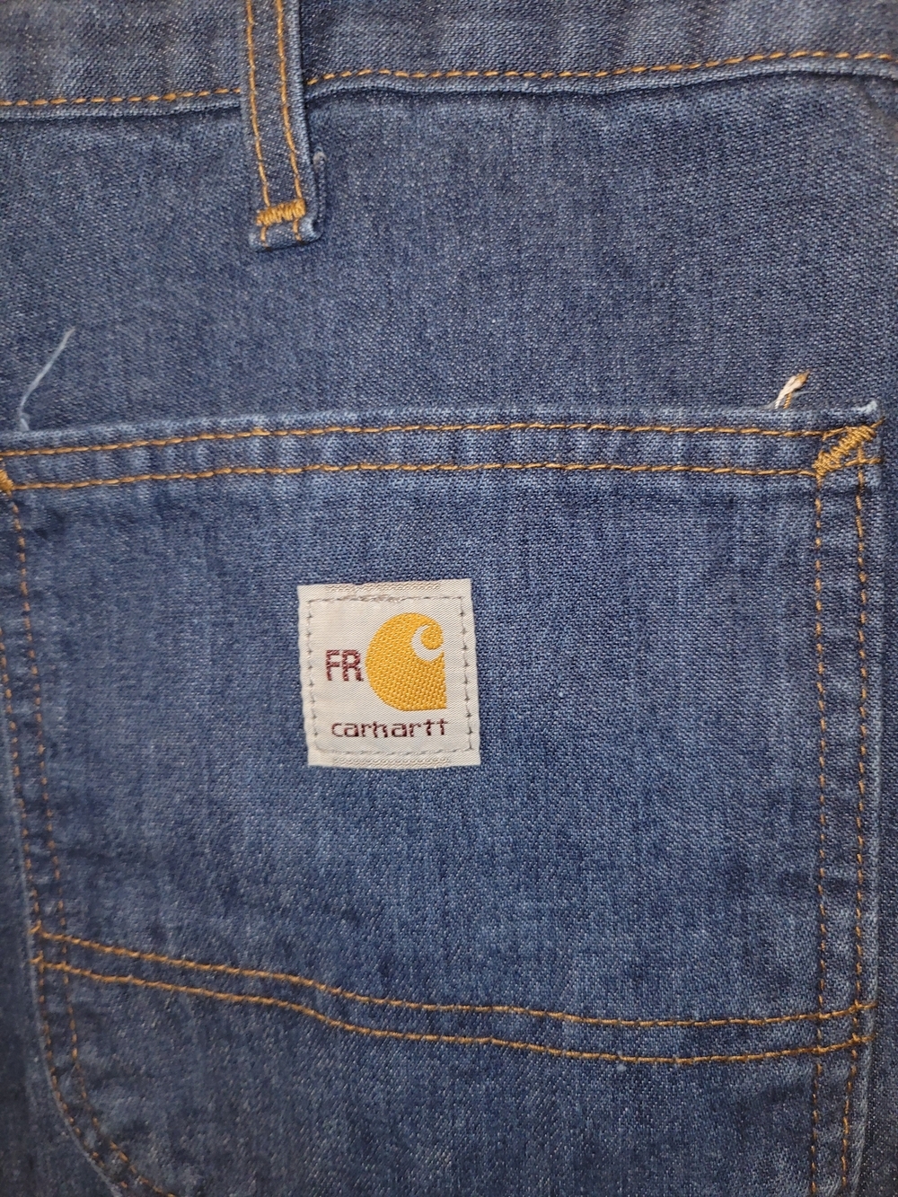 Carhartt FR Carpenter Work Pants 36x34 Blue Denim HRC 2 Flame Resistant Utility - Picture 7 of 10